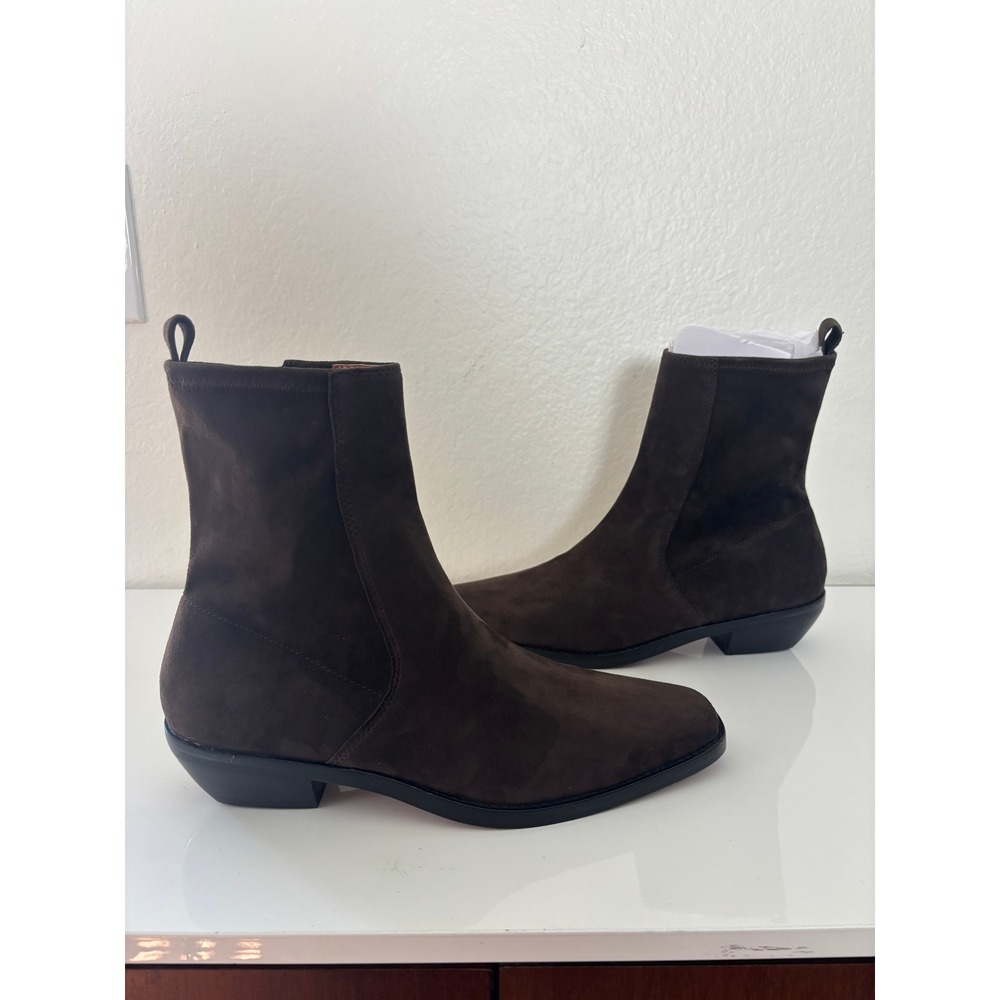 Madewell Idris Ankle Boot in Suede Dark Carob Brown NX430 Womens 9.5 NIB - Picture 3 of 9